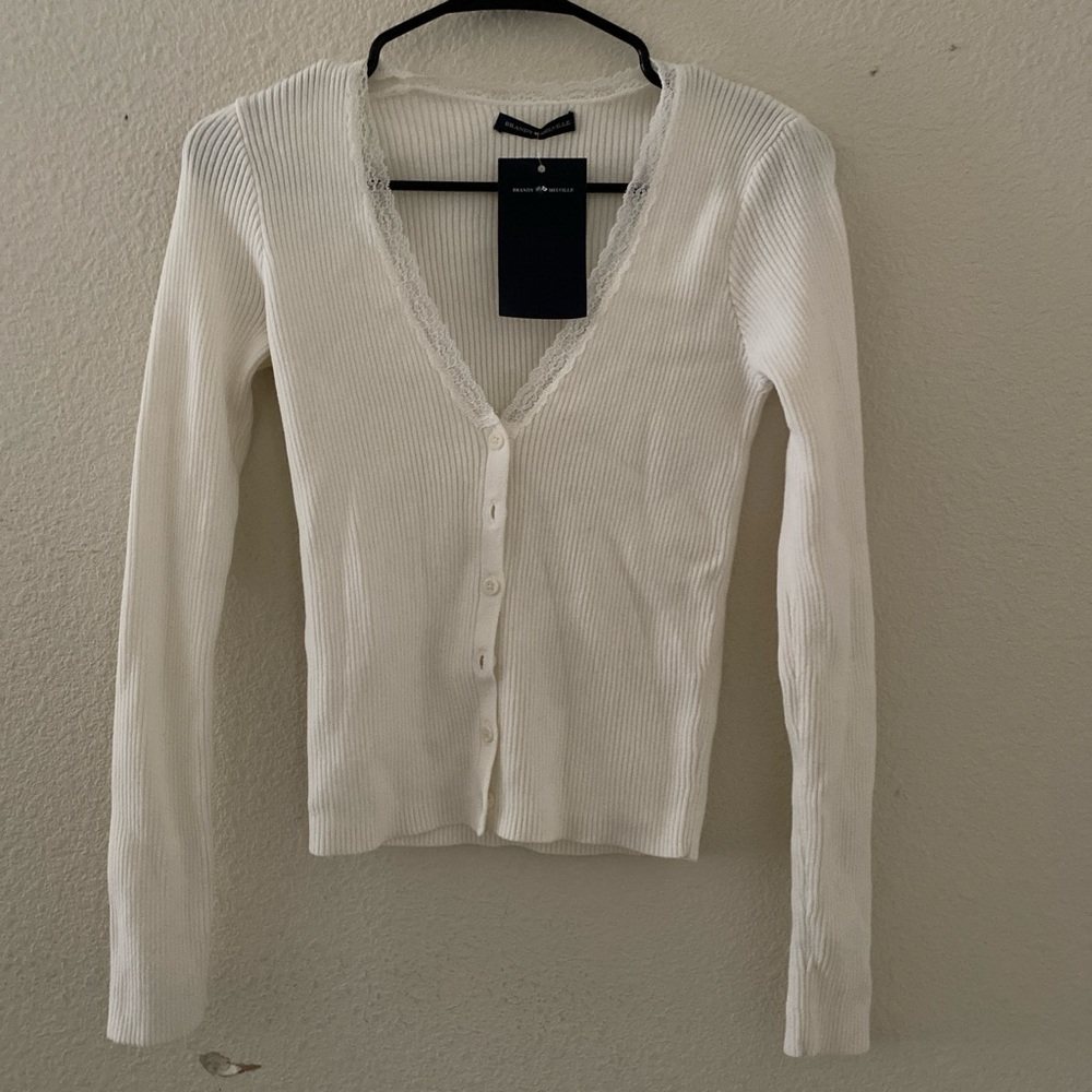 Brandy melville white shannon lace cardigan